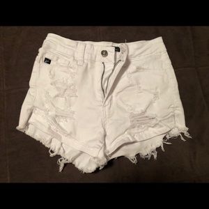 White jean shorts